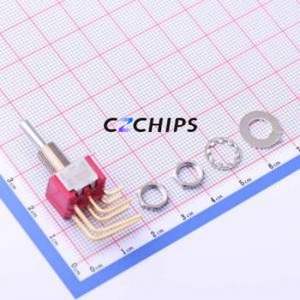 7203SYAV2GE Toggle Switch Through hole Component (THT) Switch Double Pole Double Throw 120V 28V Cylindrical Knob - Product Image 1