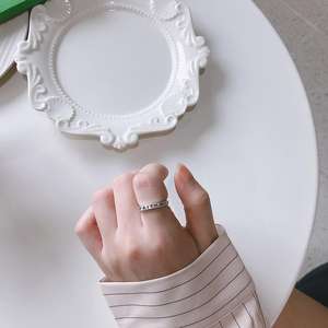 Personalizzato <span class=keywords><strong>Anello</strong></span> In <span class=keywords><strong>Argento</strong></span> Sterling 925 Progettazione Iniziale Regolabile Personalizzato Inciso <span class=keywords><strong>Fede</strong></span> <span class=keywords><strong>Anello</strong></span> - Product Image 2