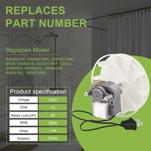Moteur de ventilateur Broan Nutone RMT62117 120V, pièce de rechange pour pièces de ventilation d'évacuation de salle de bain - Product Image 3