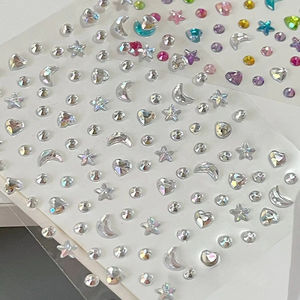 Pegatinas 3D con Brillantina de Estrellas, Lunas y Corazones, Pegatinas Decorativas Kpop para Diario, Estéticas para Niños, Papelería Kawaii - Product Image 1