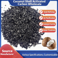 Charbon actif de coque de noix de coco, valeur d'iode 800, filtre de purification d'air, raffinage de l'or, granulaire en vrac, certifié ISO 9001, 99,99%