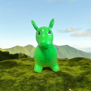PVC gonfiabile cavallo che salta animale giocattolo per bambini spazio di plastica tramoggia cavalcata per gioco divertente con la maniglia - Product Image 2