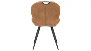 Dört ayaklı sıcak satış endüstriyel kahverengi döşemeli mutfak yemek sandalyesi