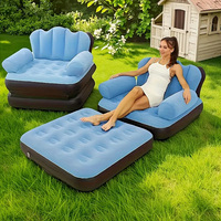 Canapé-lit gonflable à double usage PVC épaissi Paresseux Cinq-en-Un Moderne Nouveau Pliable Inclinable Salon Extérieur Transfrontalier
