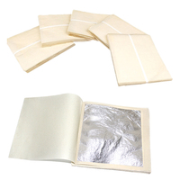 11x11cm 100 feuilles/livret papier comestible 100% feuille d'argent pur pour la nourriture, le vin, le gâteau, la décoration du café