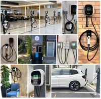 Chargeur de voiture électrique intelligent 7kW 11kW 22kW, borne de recharge murale EV avec application Wifi, station de recharge domestique AC avec prise Type 1 Type 2 GBT NACS