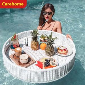 <span class=keywords><strong>Plateau</strong></span> flottant <span class=keywords><strong>de</strong></span> petit déjeuner <span class=keywords><strong>de</strong></span> brunch en rotin personnalisé d'hôtel pour la piscine <span class=keywords><strong>plateau</strong></span> flottant <span class=keywords><strong>de</strong></span> piscine pour la nourriture et les boissons plateaux <span class=keywords><strong>de</strong></span> service - Product Image 2