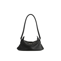 Sac à bandoulière en cuir léger et souple avec double fermeture éclair, sac hobo minimaliste pour les trajets quotidiens