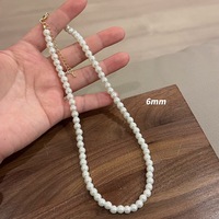 Collier ras du cou tendance pour femme, imitation perles de verre 6-10 mm, multi-tailles, bijoux de mode, idéal pour un cadeau d'anniversaire