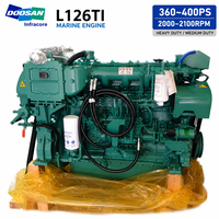 Moteur diesel marin Doosan L126TI 360HP 400HP 2100RPM 6 cylindres refroidi par eau 4 temps EPA Tier 2 télécommandé pour remorqueur