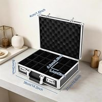 Étui de rangement pour montres de style mallette noire personnalisable pour hommes, pour le voyage (étui à montres, 18 emplacements)