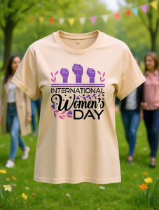 T-shirt da donna Luokeren per la Giornata Internazionale della Donna, girocollo, manica corta, stampata, casual, in tessuto 100% poliestere lavorato a maglia - Product Image 2