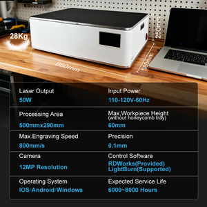 Kindlelaser 50 Wát CO2 khắc <span class=keywords><strong>laser</strong></span> cho DIY Thủ công mỹ nghệ và sản xuất nhỏ All-in-One CO2 khắc <span class=keywords><strong>laser</strong></span> cho đá nhựa - Product Image 5