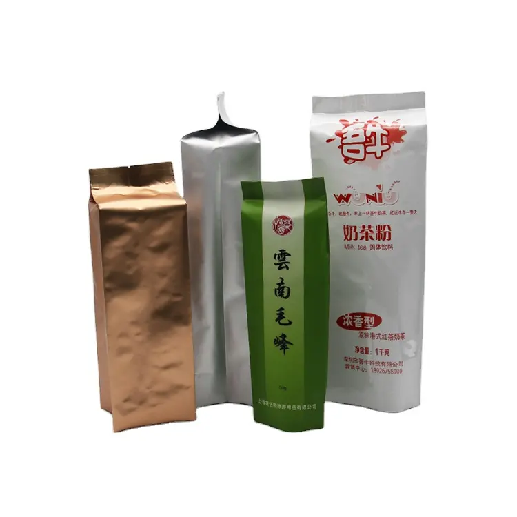 Chinesische direkte Fabrikverkauf hochwertige Aluminiumfolie-Teabeutel grüner Tee Verpackung Verpackung matte bearbeitete Seiten-Gästetüte