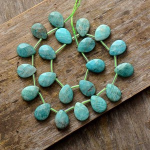 Amazonite Teardrop Pendant Earrings <b>Silver</b> <b>Wire</b> Wrapped Natural Stone Jewelry For Women Fashion Drop Earrings - Product Image 2