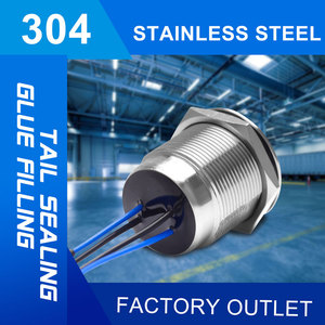 22mm 5A 250V wasserdicht IP67 Edelstahl 12V 24V 110V 220V klein beleuchtet mit LED Momentary Latch ing <span class=keywords><strong>Push</strong></span> <span class=keywords><strong>Button</strong></span> - Product Image 6