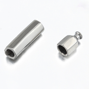 <span class=keywords><strong>Plata</strong></span> Acero inoxidable Hexagonal columna magnético cierres ganchos encaja 3/4/5mm redondo Cordón <span class=keywords><strong>de</strong></span> cuero pulseras final cierres - Product Image 5