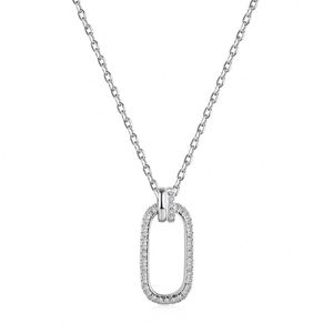 Collier Dylam avec anneau martelé, pendentif anneau en argent, grand anneau, connecteur ovale, connecteurs dorés, cadeau pour couple - Product Image 1