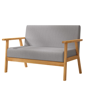 Inweto Moderne Minimalisme Hampton Simple à Triple Nordic Confort Naturel Caoutchouc Bois Canapé pour Réception Salon Beige/Gris - Product Image 5