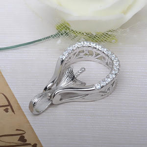 Collier pendentif en argent S925 Wenchi avec agate, style coréen, accessoires de bricolage, populaire en Europe et en Amérique, perle vide pour bijoux - Product Image 1