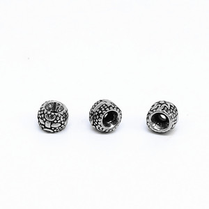 yunnique Stainless Steel Round Casting Loose Beads For Bracelet Making 6mm Antique Finish <b>Spacer</b> Beads - Product Image 1