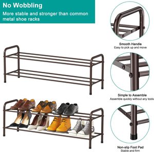 Zapatero moderno de almacenamiento para el hogar, organizador de exhibición de metal con múltiples estantes a la venta para uso en la Oficina y la escuela - Product Image 4