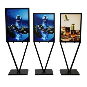 两用直角V型立式落地式可移动KT板促销海报展示架烤漆 - Product Image 2