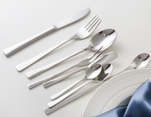 Cubiertos Lisos y Fáciles de Limpiar, Juego de Cuchara y Tenedor de Acero Inoxidable Plateado para Restaurante - Product Image 6