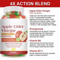 Bonbons Gélifiés au Vinaigre de Cidre de Pomme pour Adultes – Aide à Affiner la Silhouette, Favorise la Santé Digestive, Vitamines, Bonbons Gélifiés Minceur