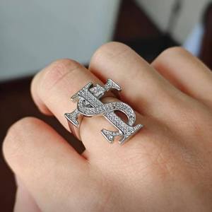 Stk Ring Full Diamond Round Brilliant Cut Unisex Index Finger Jewelry Everyday Wear - Product Image 3