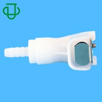 Traitement de l'eau 1/8 "Tuyau Barb Valved 3mm Barbed Hose Connector Plastic Quick Disconnect Tube Coupling Female Body