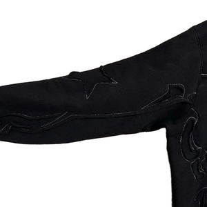 定制男装仿旧套头衫连帽衫酸洗复古水洗男士街装定制贴花刺绣连帽衫 - Product Image 4