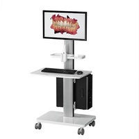 Chariot de poste de travail d'hôpital mobile à chariot médical avec armoire de stockage de montage de moniteur de support de scanner oral de clinique dentaire