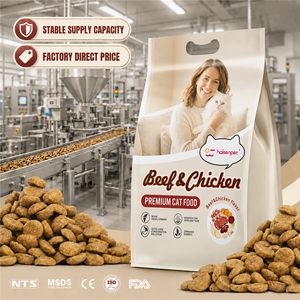 Aliments secs pour chats adultes au saumon, sans céréales, riches en protéines, enrichis en <span class=keywords><strong>taurine</strong></span>, équilibrés en nutriments, pour OEM/ODM, fournis directement par l'usine. - Product Image 1