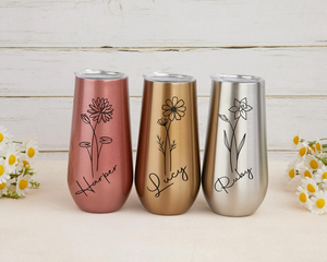 Tasse de proposition de demoiselle d'honneur en bouteille de fleur en acier inoxydable de 6oz personnalisée avec gobelet à couvercle pour les occasions spéciales - Product Image 6