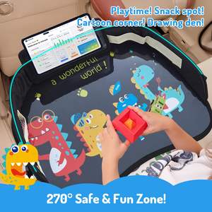 Échantillon gratuit Plateau de voyage pour enfants avec plateau effaçable à sec Plateaux de table pour siège auto pour tout-petit Plateau de jeu de voyage pour enfants sans chute - Product Image 4
