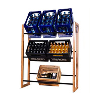 6 Kisten Getränke regal 3 Tier Bambus und Holz Bier kisten halter für alle Arten von Getränken