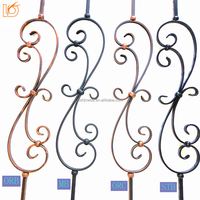 Balustre en fer forgé rond noir de style moderne 5/8 avec embouts de fixation pour rampe d'escalier en bois intérieure
