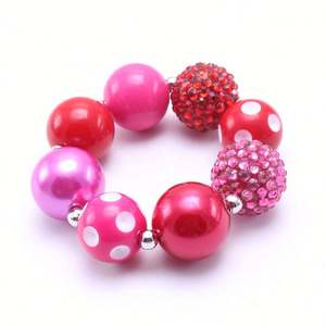 Nuevo collar con colgante de corazón de melocotón, regalo de San Valentín, conjunto de collar para niños, collar grueso con cuentas para niños - Product Image 2