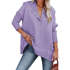 Ventes en gros de chemises et hauts décontractés de couleur unie mi-longs pour l'automne et l'hiver, personnalisables - Product Image 1