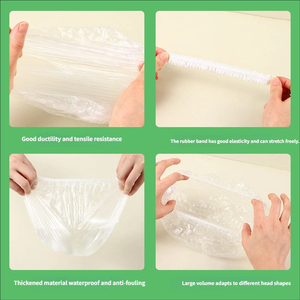 ग्लोबलिंक कस्टम वाटरप्रूफ मोटा साफ स्नान होटल यात्रा डिस्पोजेबल प्लास्टिक पे शॉवर कैप - Product Image 3