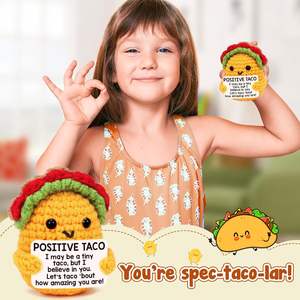 Mini taco positivo emoción inspirado pepinillo pato patata hecho a mano lindo escritorio decoración ganchillo animales para papá cumpleaños regalo <span class=keywords><strong>de</strong></span> Navidad - Product Image 6