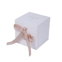 Caixa de acessórios de joias biodegradável, caixa dourada de logotipo branco para mulheres