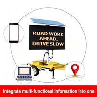 Panneau d'affichage LED portable IP65, panneau d'affichage VMS, remorque, énergie solaire, signalisation radar de vitesse, affichage de sécurité routière