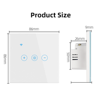 Interrupteur intelligent à écran tactile en verre trempé de type FIKO 86, avec variateur d'intensité, compatible WiFi, Tuya, Zigbee, Homekit, commande vocale et télécommande (F71-86)