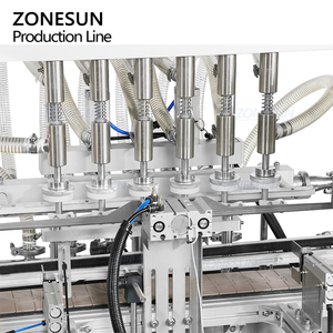 ZONESUN ZS-FAL180V11 Automatic Wine Glass Bottle Liquid <b>Level</b> Overflow Filling Cork Pressing Shrinking Production <b>Line</b> - Product Image 4