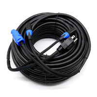Câble Combo XLR DMX Powercon vers Prises US, EU, UK en Gros, 3/5/15 pieds, pour Alimentation et Signal, Idéal pour l'Éclairage Scénique