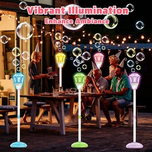 Machine à bulles automatique sur pied, réglable en hauteur, pour l'extérieur, avec lumière, jouet d'été, torche à bulles pour enfants - Product Image 2