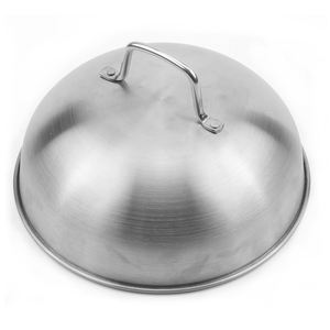 ฝาปิดบาร์บีคิวสแตนเลสขนาด 10 นิ้วพร้อมที่จับสำหรับทำอาหารอบบาร์บีคิวทนความร้อน - Product Image 2