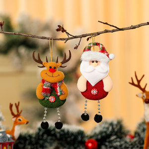 Nouvelles décorations de Noël transfrontalières : pendentifs colorés en forme de poupée et boule noire pour sapin de Noël, petits ornements - Product Image 2